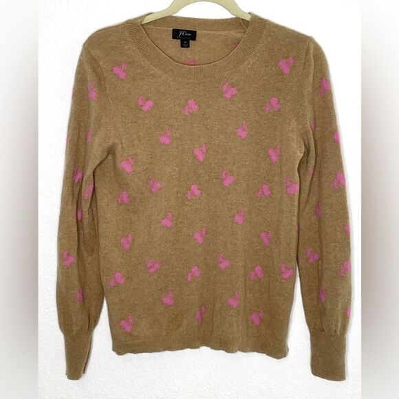 J Crew cashmere sweater sz medium cherry print style K2447 - Picture 1 of 10